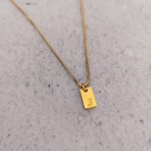 Cute Stainless Steel 18k Gold Color A-Z 26 English Initial Pendant Necklace For Women