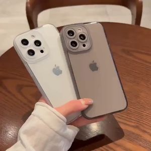 Apple 15 Mobile Phone Case Frosted Transparent Frame IPhone14promax All-inclusive 13 Lens 12 Protection 11 Soft Cover