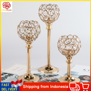 Indahnya Cahaya Lilin Golden Crystal Tea Light Candle Holder Sparklers Wedding Candelabra 3 IN 1 Kristal Candelabra dekorasi rumah alat peraga pernikahan
