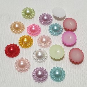 มุกล้อม มุก ขนาด12 มิล ของตกแต่ง งานฝีมือ มุกล้อมซีก มุกพลาสติก คละสี