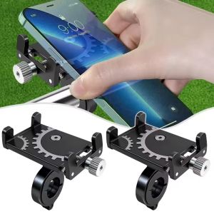 Motorcycle Phone Holder Aluminum Alloy Shockproof Handlebar Mount Stable for Mountain Bike Rotatable GPS Navigation Mobile Support