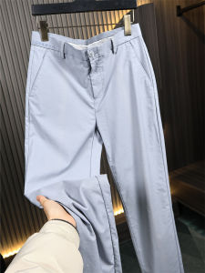 G Goods/Cabinet 300 + Moisture Absorption and Ventilation! with Tencel! Spring Men Classy Light Business Casual Pants Straight Trousers