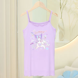 น้ำหนักเบา Modal ชุดนอน สําหรับเด็กผู้หญิง ฤดูร้อน แขนกุด เสื้อกั๊ก เดรส ชุดอยู่บ้านเด็กสไตล์เจ้าหญิง เด็กทารก ชุดราตรีเด็กผู้หญิง