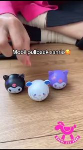 Action Figure KUROMI x MY MELODY - pull back car Miniatur Pajangan Topper Kue Mainan Hello Kitty Kurumi Melodi Cinnamoroll