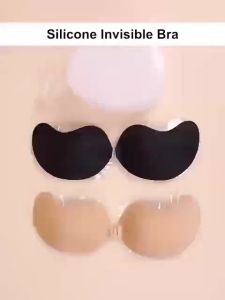 TORAS pull strap free bra washable and reusable seamless invisible silicone bra mango shaped strapless bra