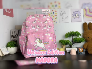 Madora Tas Ransel Anak PAUD TK SD Karakter Kartun Unicorn Lucu Adjustable Strap