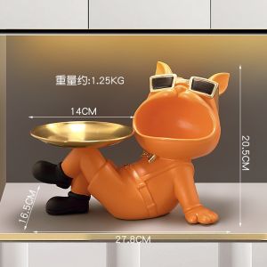 Luxurious Entrance Way Decorative Wealth Attracting Dog Home Decoration Living Room Tabletop Ornament Moving Gift Key Storage