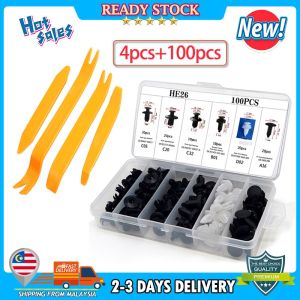 NEW 100pcs free gifts Clip Trim Kit Car Push Pin Rivet Bumper Door Panel Retainer Honda Toyota Proton Fender Fastener Kit