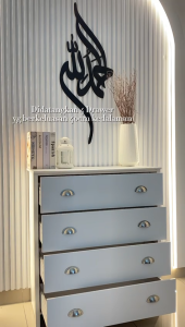 (Free Shipping) FINSSO Meeca Chest Drawer 4 Layers | Modern Storage Drawer Cabinet Almari Laci Almari Baju Clothes Cabinet | Papan Tebal | Drawer with Handling | 4 Tier Wardrobes