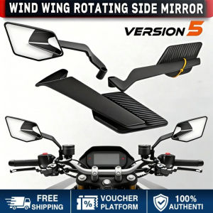 【12H Ship】All Alloy Wind Wing Rotating Side Mirror V5 Stem Universal 14*8Cm Wide View Stealth Mirror