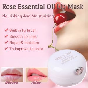 Rose Essential Oil Lip Mask Nourishing And Moisturizing Deeply Care Hydrating Moisturizing Exfoliating Soften Lip Sleeping Mask