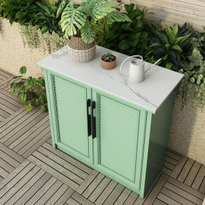 All Aluminum Alloy Outdoor Wash Basin Cabinet Waterproof and Sun Protection For Home Outdoor Balcony Garden Storage Multifunctional Locker