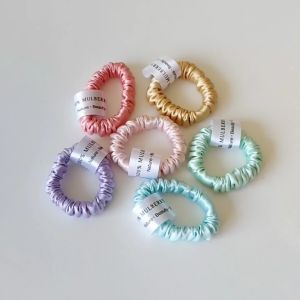 100% Natural Mulberry Silk Scrunchies For Hair Care Mini 1cm Collection for Kids Gift Ideas Hair Accessories