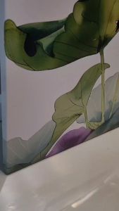 ดอกบัวชมพู กรอบรูปติดผนัง กรอบลอยแคนวาสมินิมอล แบบแบ่ง ตกแต่งบ้าน ห้องนั่งเล่น ร้าน สีสวยคมชัด (ส่งจากไทย)