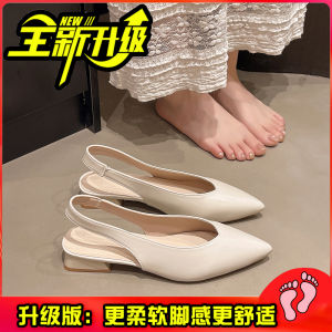 Giày Sandal Đế Lửng Ôm Đầu Phong Cách Pháp Cao Cấp Cho Nữ Mùa Hè 2025 Thời Trang Giày Đế Đơn Giản Đế Lửng Giày Đế Đơn Cho Váy