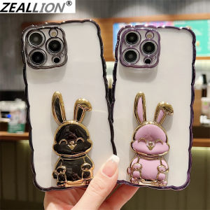 Zeallion Ốp Lưng Silicon Hình Thỏ Thỏ Dễ Thương Mạ Vỏ Điện Thoại Cho [Apple iPhone 11 12 13 14 Pro Max X Xs XR 7 8 Plus]