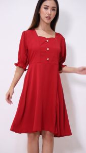 Urban Exchange Melody Dress Red - Dress Kasual Dress Natal