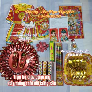 Trọn Bộ Giấy Cúng Đầy ThángThôi Nôi Cúng Căn Màu Đỏ/Bộ Giấy Cúng Bà Mụ