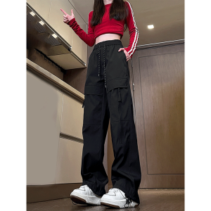 กางเกงทำงานผู้หญิงสไตล์อเมริกัน กางเกงขายาวฤดูใบไม้ผลิและฤดูใบไม้ร่วง กางเกงขายาวป้องกันน้ำสำหรับเดินป่ากลางแจ้ง กางเกงขายาวแบบซิป