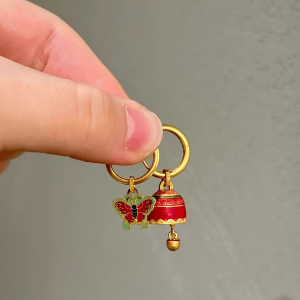 Antique Blue Enamel Bangles & Gold Color Ear Studs: A Fashionable Jewelry Gift