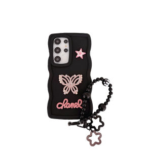 [5สี] เคสนิ่มสำหรับ Samsung Galaxy A55 A56 A36 A16 3D ผีเสื้อซิลิโคนนิ่มเคสใส่โทรศัพท์มือ/A15/A05S A14 A34 A25 A331 A51 A21S สไตล์สาวเท่ Y2K สีชมพูดำ