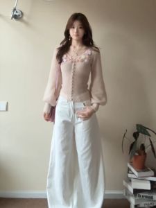 Áo Len Dệt Kim Dài Tay Thanh Lịch Cho Nữ Đầu Thu Thiết Kế Áo Len Dệt Kim Ôm Vừa Vặn Đẹp Mắt Giảm Tuổi Tác Áo Lót Bên Trong