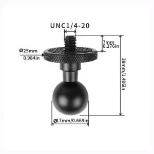 17mm Ball Head 25mm/40mm Base Adapter Clip Mount for GoPro Action Camera Phone GPS Conversion and Fix Camera Stand Accessories
