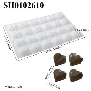 24 Cells Heart Shaped Silicone Cake Mold Dessert Cake Moulds Valentines Day Chocolate Mold Kitchen Dessert Tray for Baking