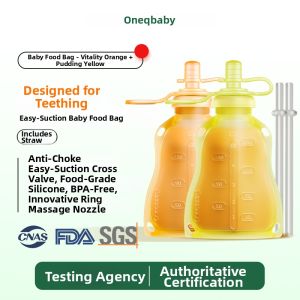 OneQbaby | Baby Food Tool Silicone Squeeze Pouches
