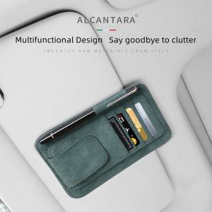 Luxury Alcantara Suede Car Sun Visor Storage Universal Multifunctional Car Glasses Clip Creative Card Clip High-end Gift Auto Organizer