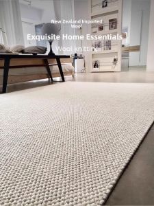 CAVIOSEN | Imported Wool Carpet French Luxury Style Cream Aesthetic Living Room Mat