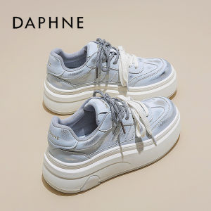 Daphne Womens Thick Bottom Sneakers Color Block Casual Shoes Heightening Leisure Shoes round Toe Rubber Outsole Deep Mouth