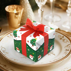 10/30/50PCS 2024 New Christmas New Personalised Christmas Eve Gift Box Xmas Present Party Favour Foldable Gift Boxes