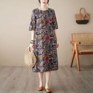 NUANKONG | Ethnic Print A-line Dress 