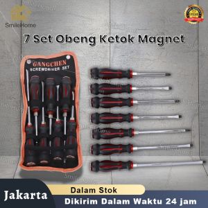⭐Garansi 1 Tahun⭐ Set 7 obeng ketok dengan obeng berbentuk salib hati dengan port datar bunga plum untuk perbaikan rumah mobil MST