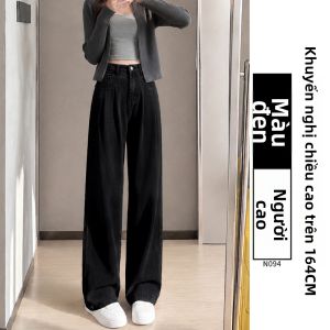 YAYANGREN | Quần Jeans Mùa Thu Màu Xanh Retro Dành Cho Người Bé và Size Lớn Cao Thắt Ống Thẳng