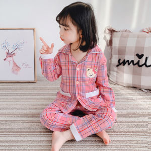 Kids Pajamas Girl Long Sleeves Pure Cotton Spring and Autumn Girls K-style Princess Kid Cotton Baby Homewear Suit
