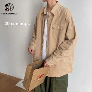 Spring and Autumn Shirt Mens Long Sleeve Student Korean Version Handsome Work Dress Shirt Rascal Casual Versatile Coat