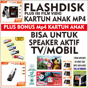 Usb flashdisk 16 gb + bonus otg + bonus mp4 full anak anak kartun dan belajar anak terpopuler