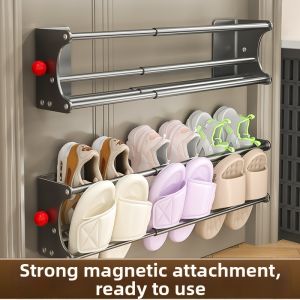 DOOPO | Magnetic Door Shoe Rack Anti-theft Dual-layer Shoes Storage Hanger