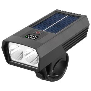 Đèn Pha Xe Đạp Năng Lượng Mặt Trời Sạc Lại Được Đèn Trước Xe Đạp Địa Hình Với Màn Hình Hiển Thị Năng Lượng Kỹ Thuật Số Đèn Pin Dùng Cho Đi Xe Ban Đêm