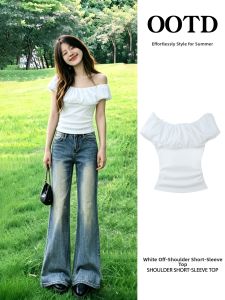 SUHUIQIAN | Graceful Off-Shoulder T-Shirt
