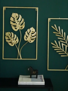 Modern Art Decorative Metal Leaf Wall Carving Decoration Suitable for Family Living Room Bedroom Office Home Decoration New Year Gift