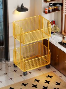 Multifunctional Storage Rack Multilayer Wheeled
