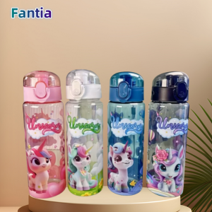 700ml BPA-Free Cute Unicorn Water Bottle Cute & Durable Space Cup Portable Water Bottle Flip Cup With Handle