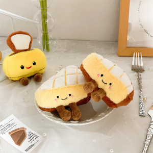Cute Pineapple Pack Plush Pendant Bread Soft Stuffed Doll Creative Bread Machine Doll Couple Keychain Doll Dessert Birthday Gift