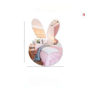 Cartoon Cat Bear Soft Mirror Wall Stickers High Definition Acrylic Bathroom Toilet Self Adhesive No Drilling Required