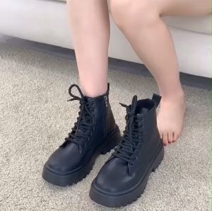 Giày bốt ulzzang đế răng cưa kéo khoá cạnh 4cm cực đẹpBoot thời trang mùa đông siêu hot G130
