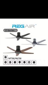 REGAIR Z Series 5 Blades DC Motor Ceiling Fan Remote Control 56 Inch Kipas Siling HOMS