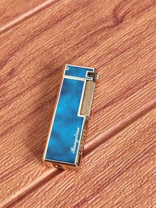 Bật lửa BonDon khảm men xanh Sử dụng gas đá nguyên seal full box tặng kèm đá lửa